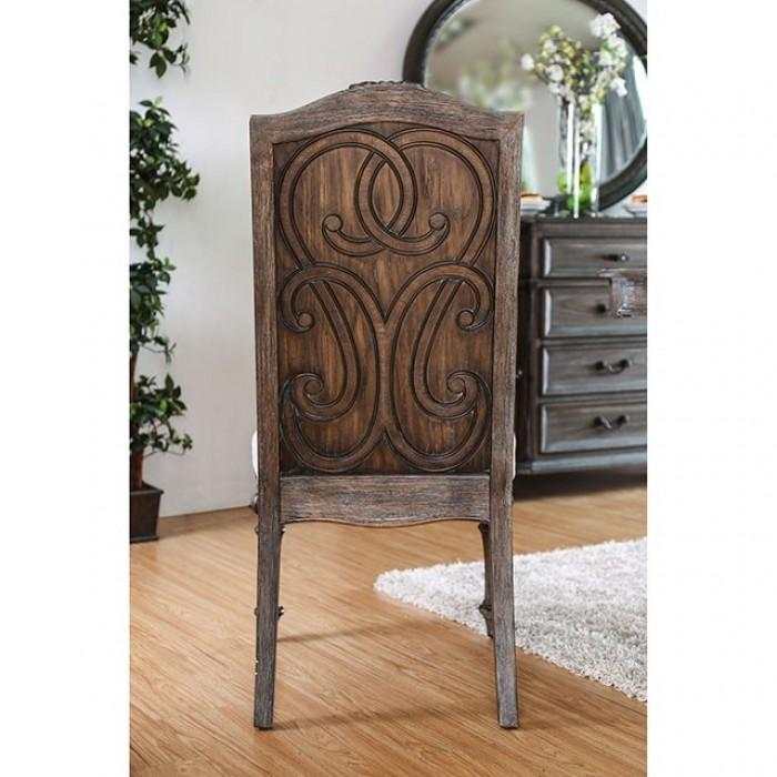 Arcadia Rustic Brown & Ivory Side Chair (Set of 2) - Ornate Home