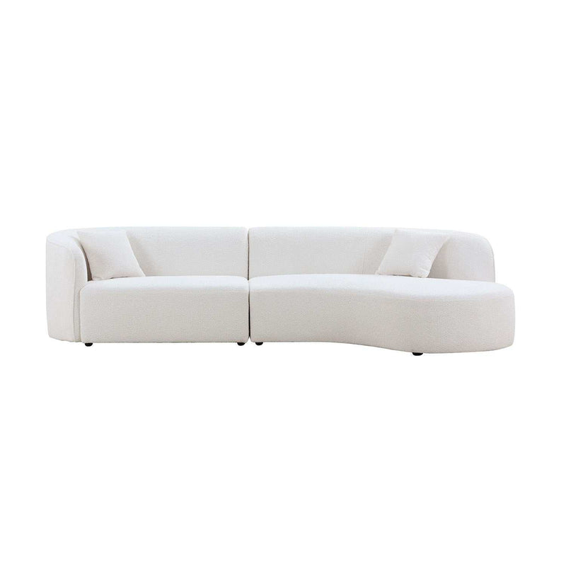 Placerita Luxury Modern Living Room Boucle Couch Sofa Right Arm Facing, White