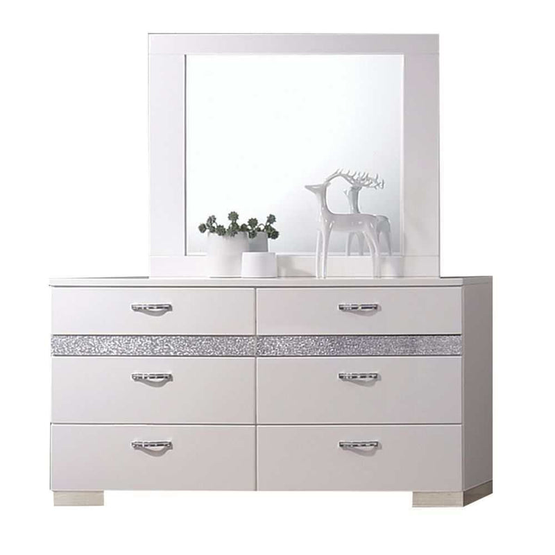 Naima II - White High Gloss - Dresser - Ornate Home