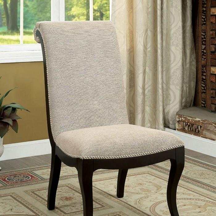 Ornette Espresso & Beige Side Chair (Set of 2) - Ornate Home