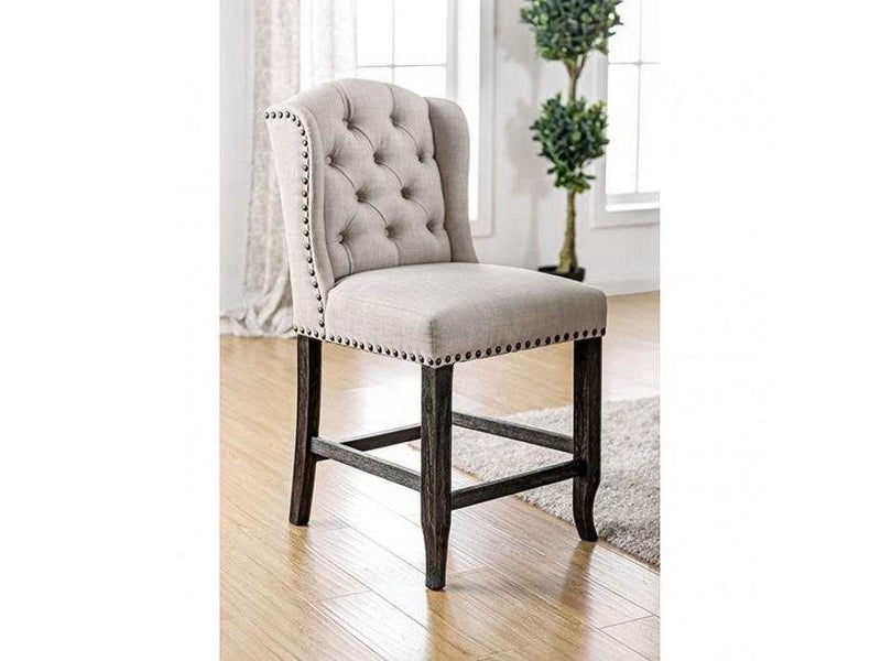 Sania - Antique Black & Beige - Bar Chair (Set of 2) - Ornate Home