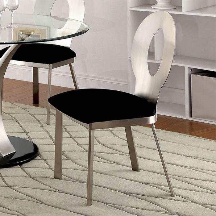 Valo Silver & Black Dining Chair (Set of 2) - Ornate Home