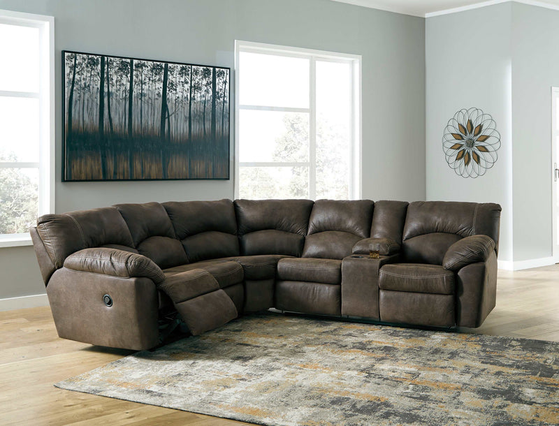 Tambo Faux Leather 2pc Manual Reclining Sectional - Ornate Home