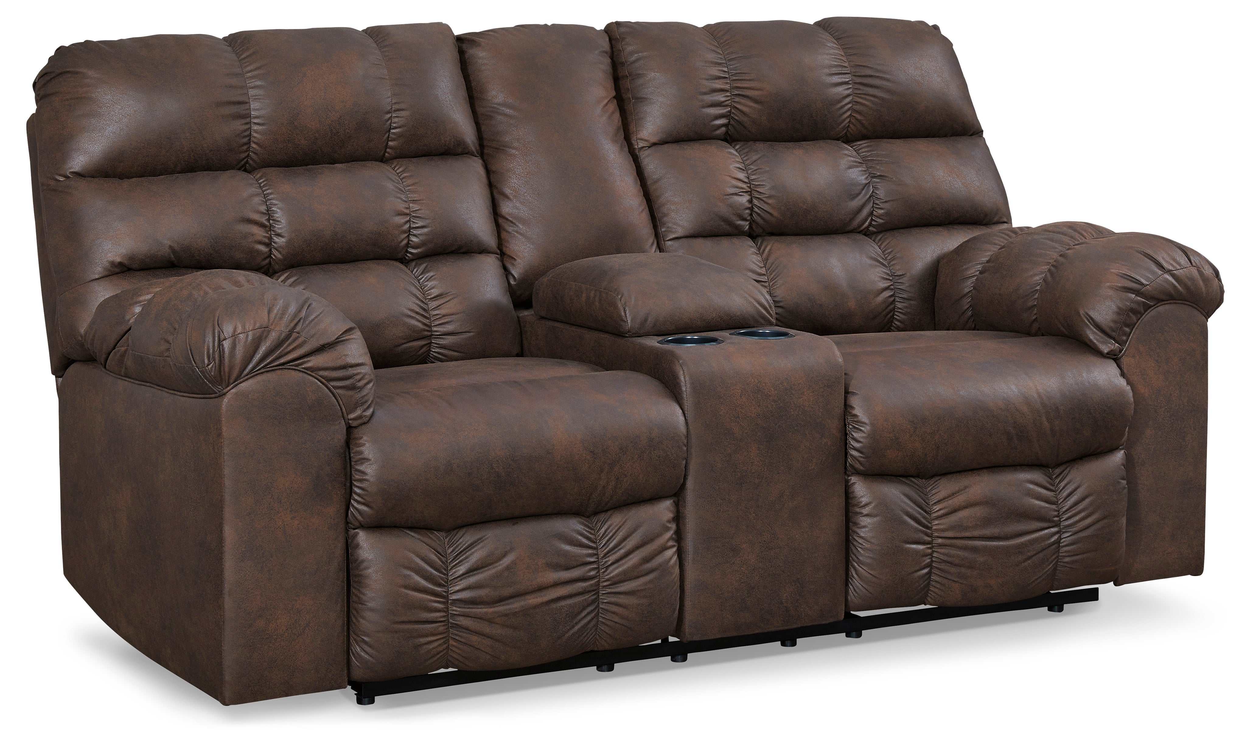 Derwin Nut Manual Reclining Sofa & Loveseat / 2pc Set - Ornate Home