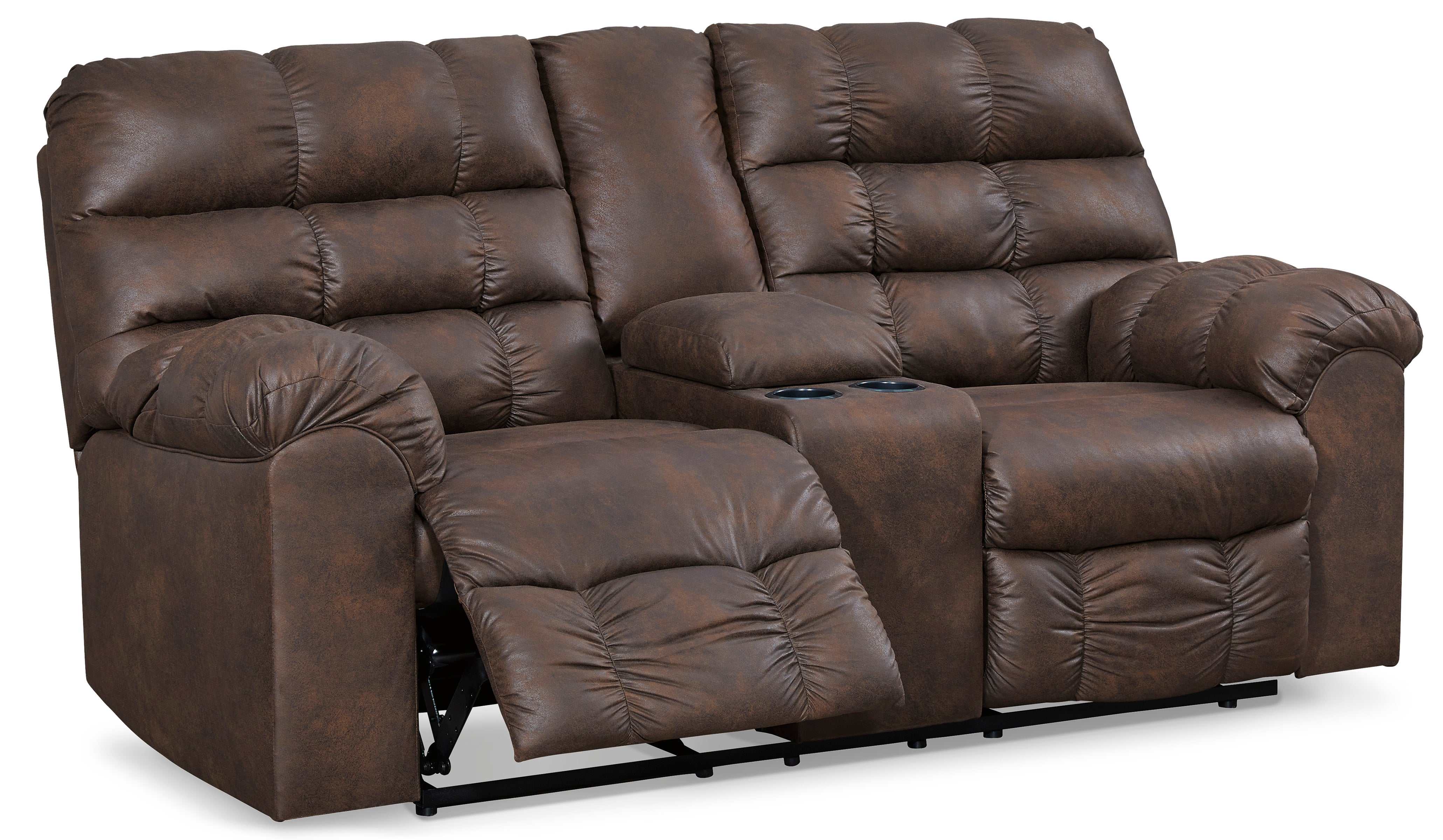 Derwin Nut Manual Reclining Sofa & Loveseat / 2pc Set - Ornate Home