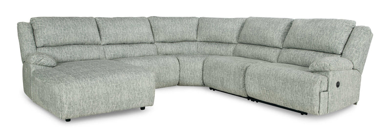 McClelland Gray 5pcs Manual Reclining Sectional w/ LAF Chaise - Ornate Home