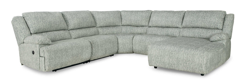 McClelland Gray 5pcs Manual Reclining Sectional w/ RAF Chaise - Ornate Home