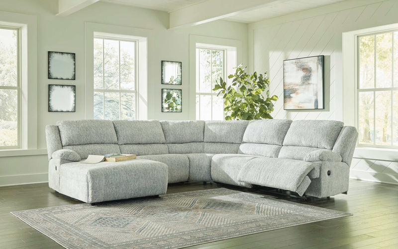 McClelland Gray 5pcs Manual Reclining Sectional w/ LAF Chaise - Ornate Home