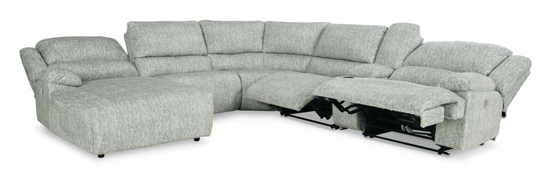 McClelland - Gray - 6pcs Power Reclining Sectional w/ LAF Chaise - Ornate Home