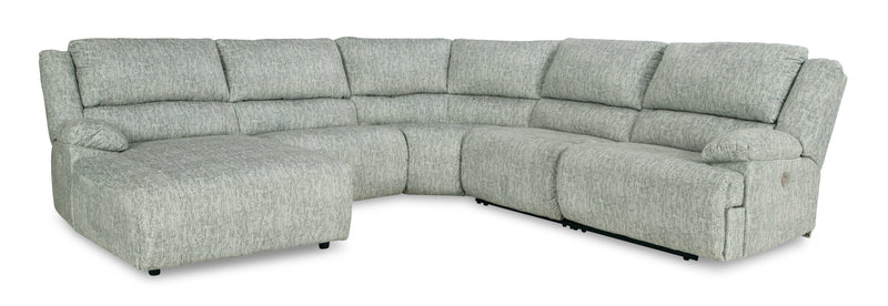 McClelland Gray 5pcs Power Reclining Sectional w/ LAF Chaise - Ornate Home
