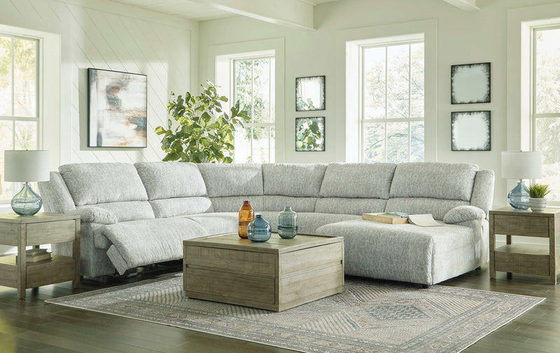 McClelland - Gray - 5pcs Power Reclining Sectional w/ RAF Chaise - Ornate Home