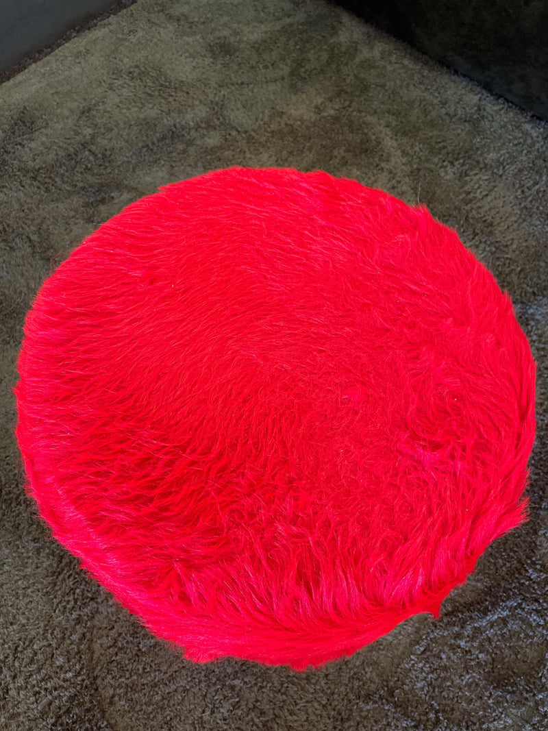 Small Accent Pouf Red - Ornate Home