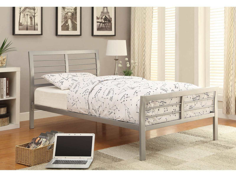 Cooper - Silver - Metal Twin Bed - Ornate Home