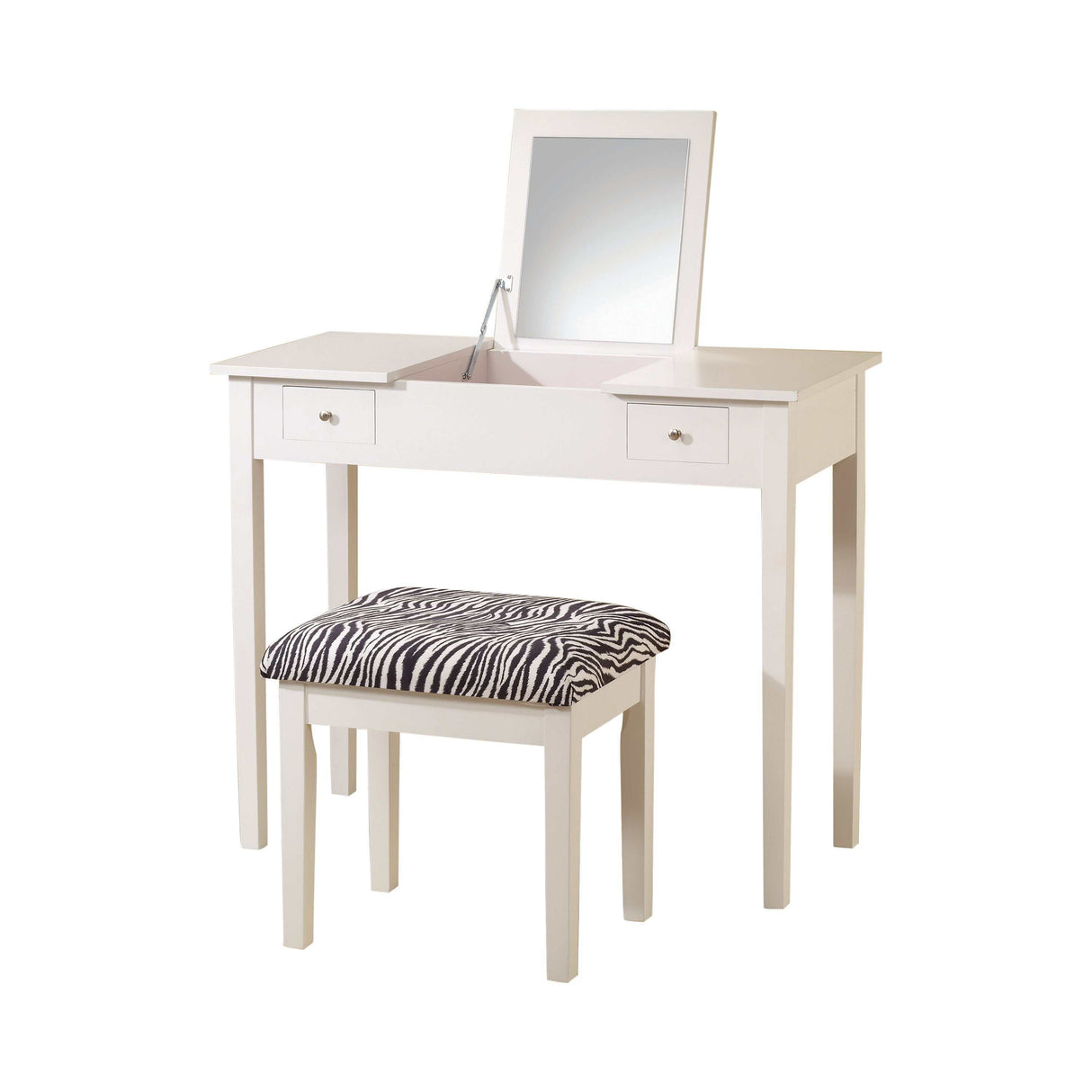 Elsi White & Zebra 2pc Vanity Set - Ornate Home