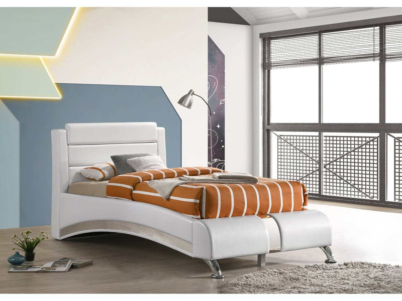 Felicity Glossy White Twin Platform Bed - Ornate Home