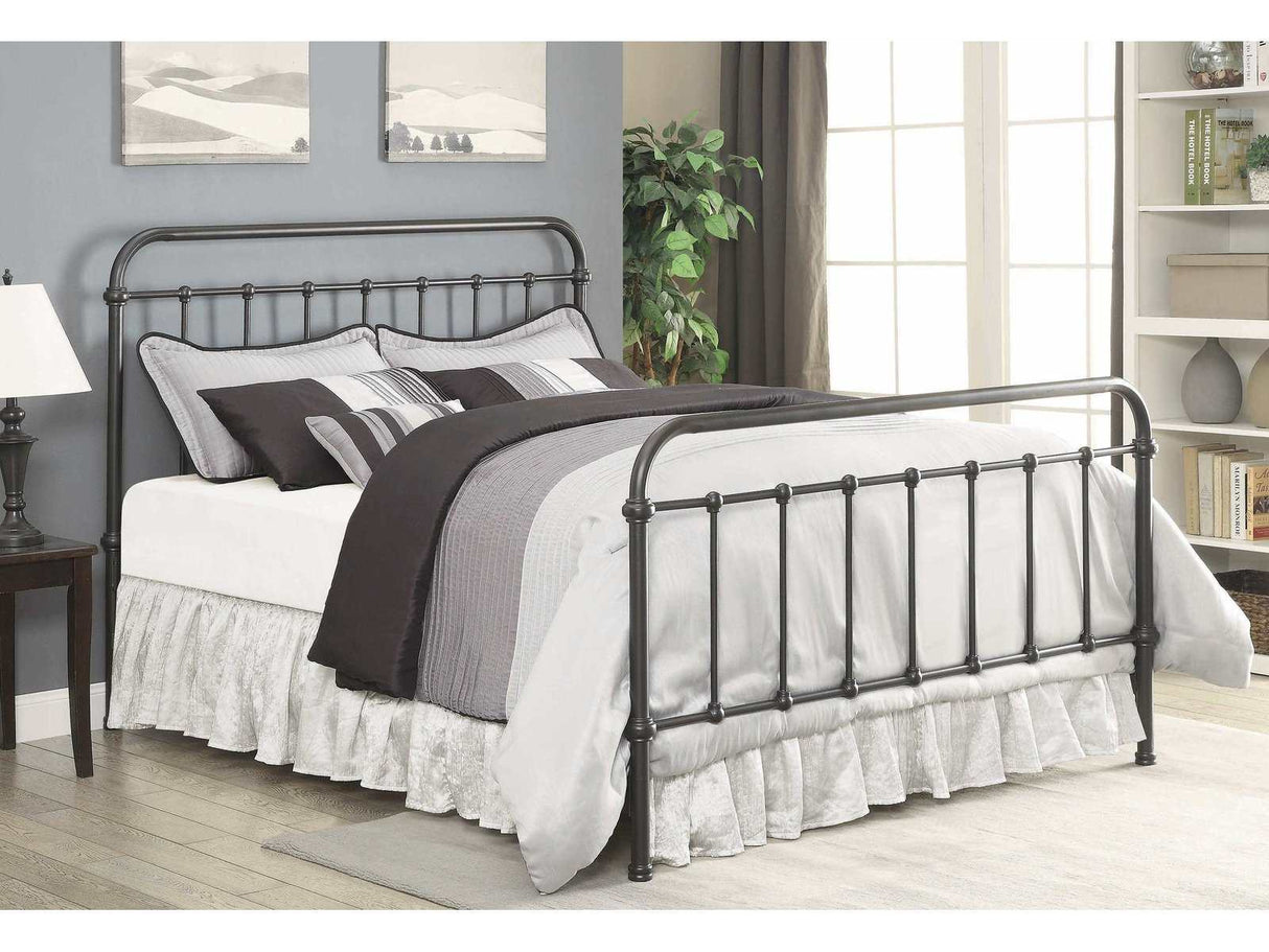 Livingston Dark Bronze Twin Panel Metal Bed - Ornate Home