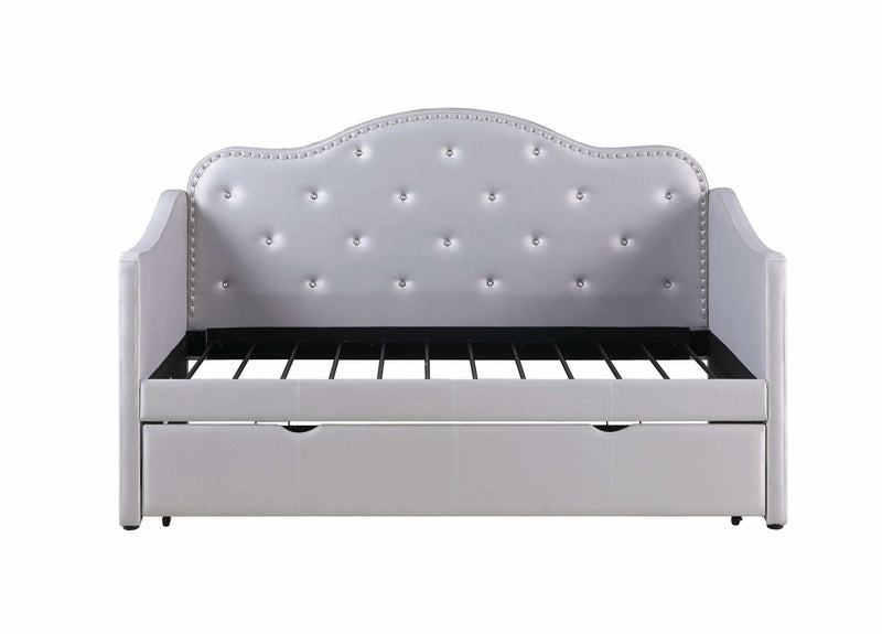 Krish Pearlescent Grey Twin Daybed w/ Trundle - Ornate Home