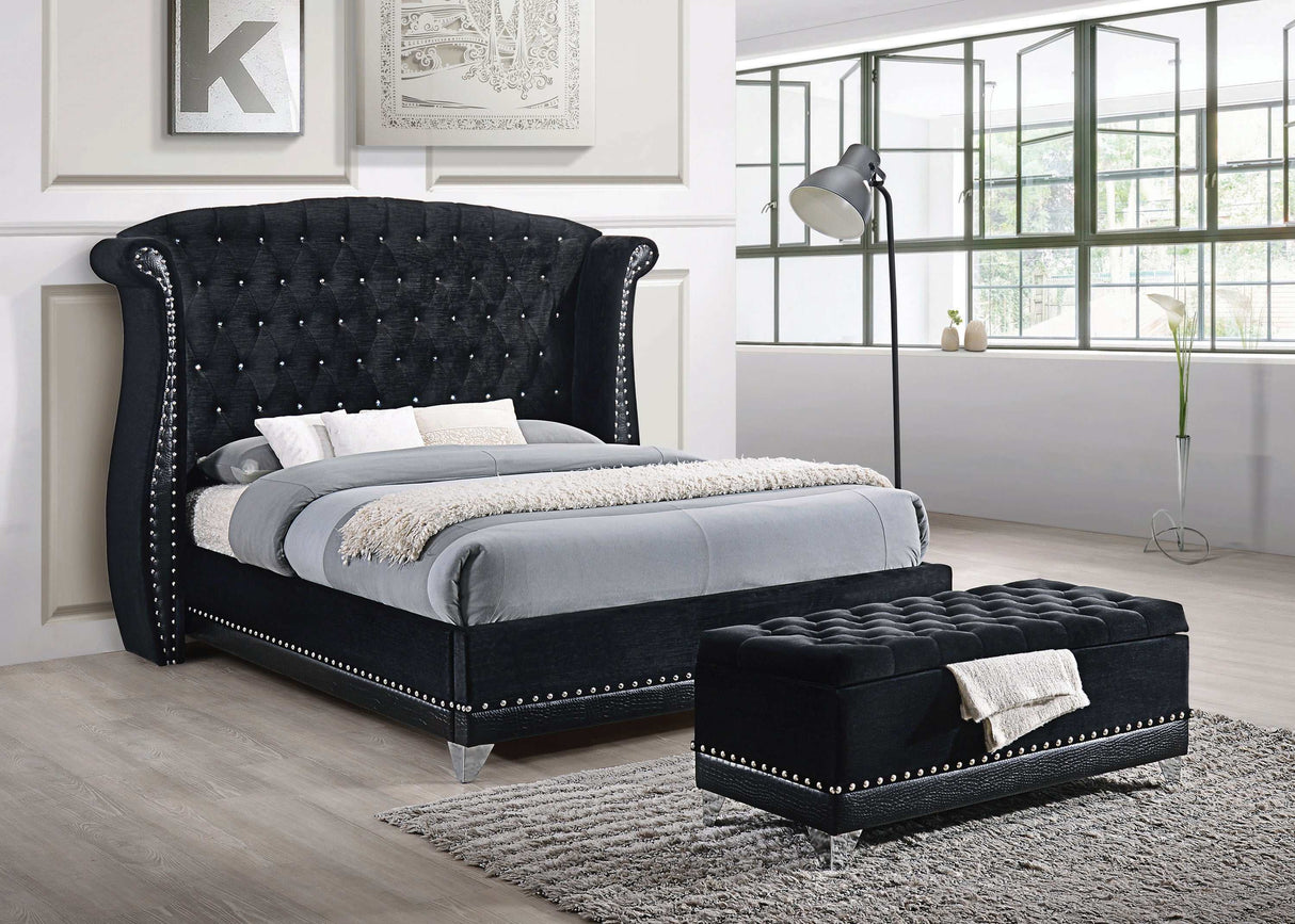 Barzini Black California King Bed - Ornate Home