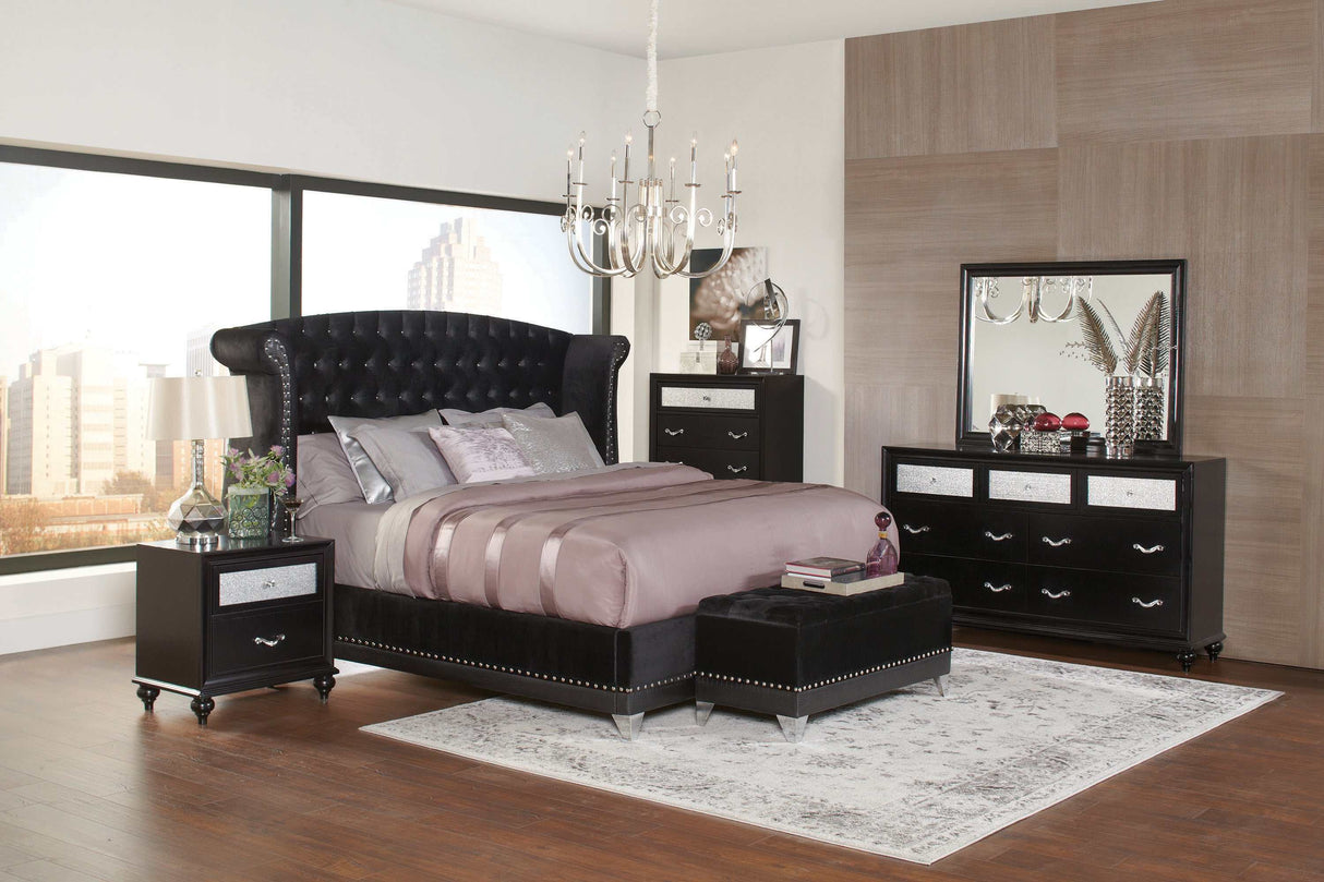 Barzini Black California King Bed - Ornate Home