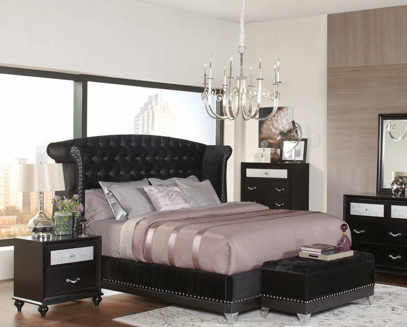 Barzini Black California King Bed - Ornate Home