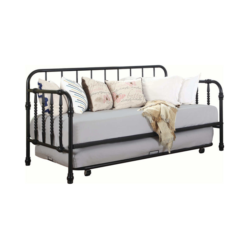 Jenson - Black - Twin Metal Daybed w/ Trundle - Ornate Home