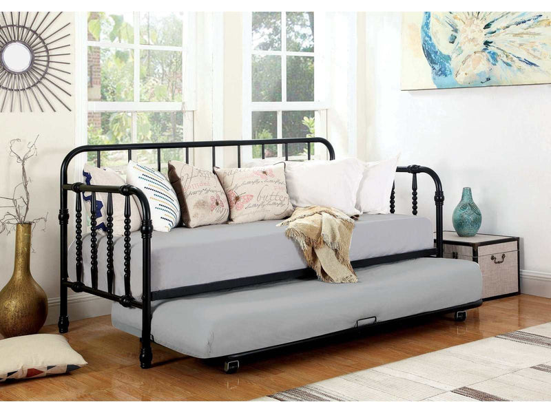 Marina Black Twin Metal Daybed w/ Trundle - Ornate Home
