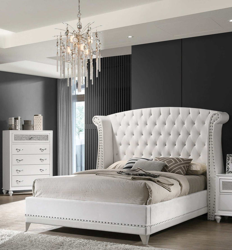 Barzini White California King Bed - Ornate Home