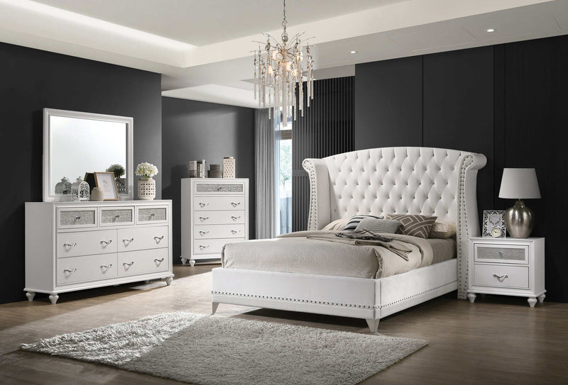 Barzini White California King Bed - Ornate Home