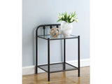 Livingston Dark Bronze Nightstand w/ Glass Top - Ornate Home