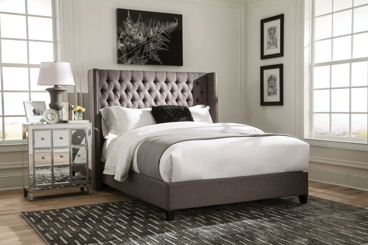 Bancroft Grey Eastern King Bed - Ornate Home