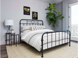 Packlan Matte Black Queen Metal Panel Bed - Ornate Home