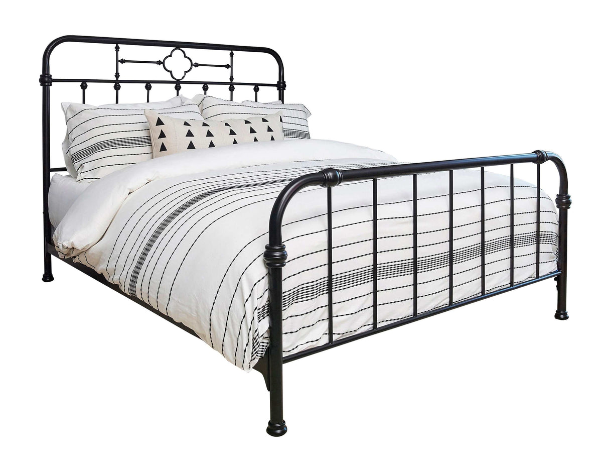 Packlan Matte Black Queen Metal Panel Bed - Ornate Home