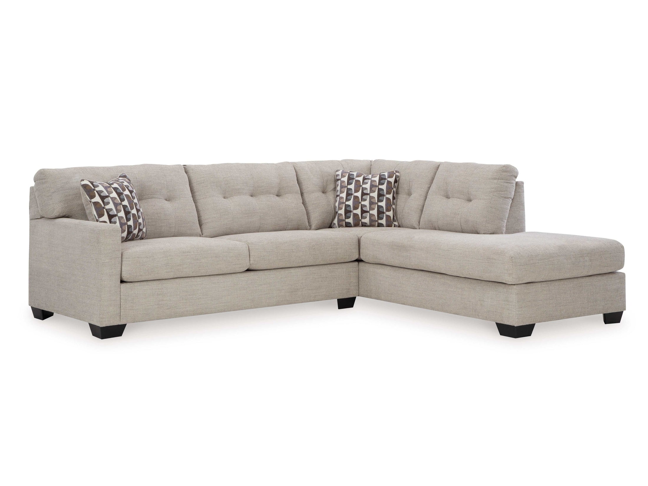 Mahoney Pebble 2pc Sectional Sofa w/ RAF Chaise - Ornate Home