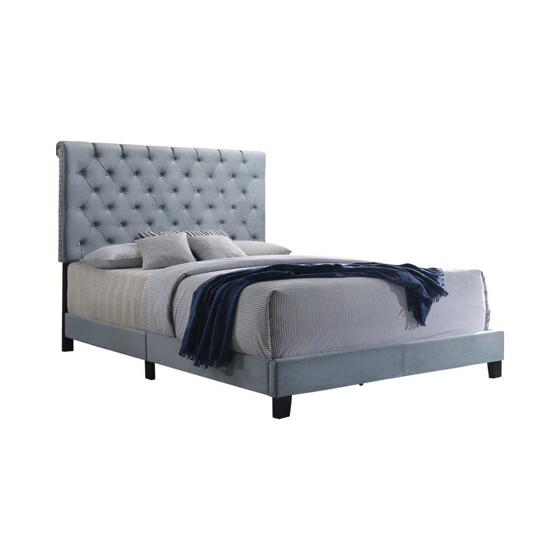 Warner Slate Blue Eastern King Bed - Ornate Home