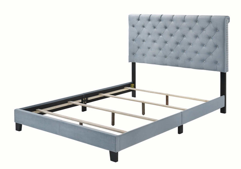 Warner Slate Blue Eastern King Bed - Ornate Home