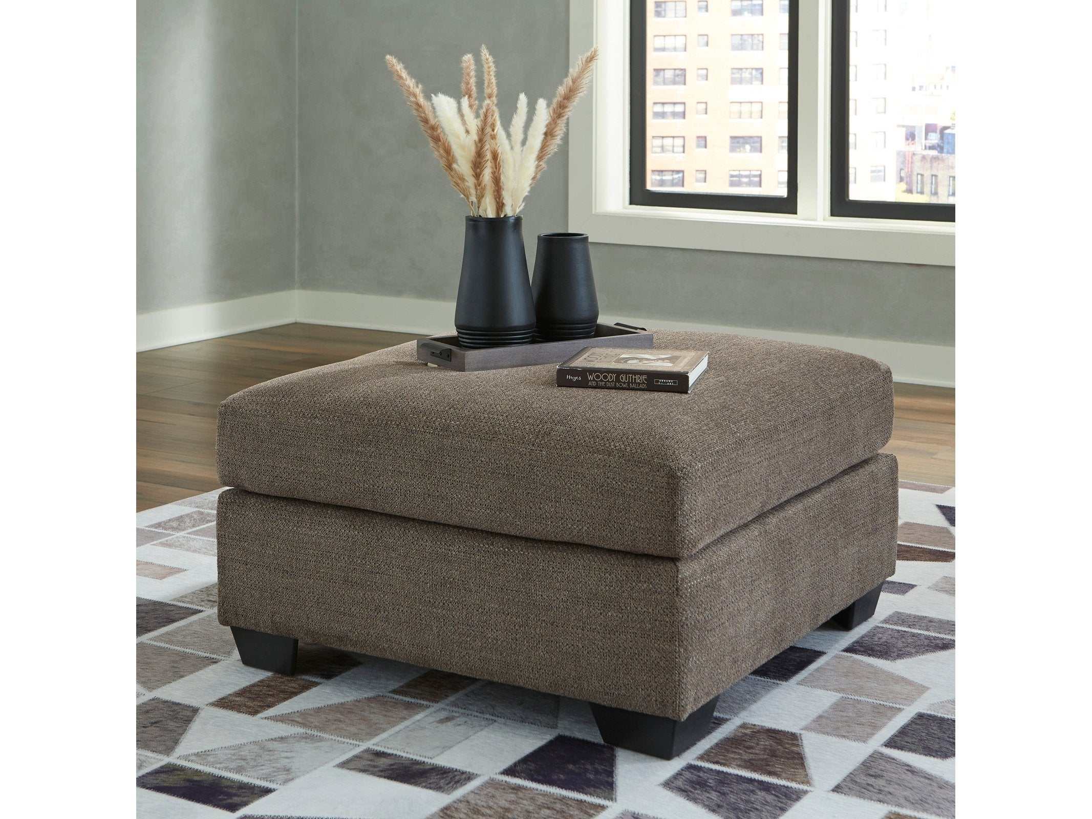 Mahoney Chocolate Oversized Accent Ottoman - Ornate Home