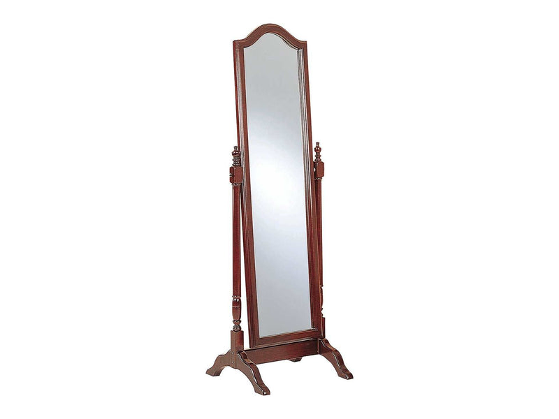 Cabot Merlot Cheval Mirror w/ Arched Top