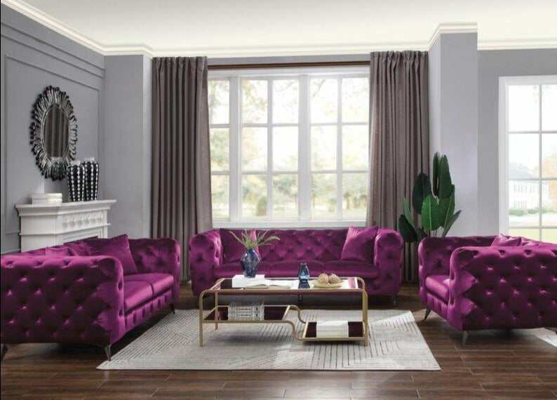 Atronia - Purple - Sofa - Ornate Home