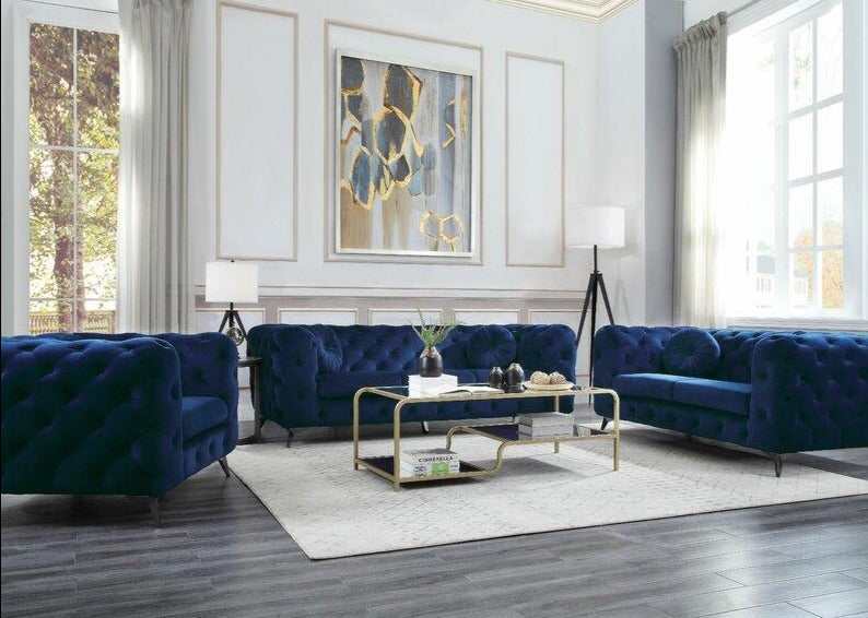 Atronia - Blue - Loveseat - Ornate Home