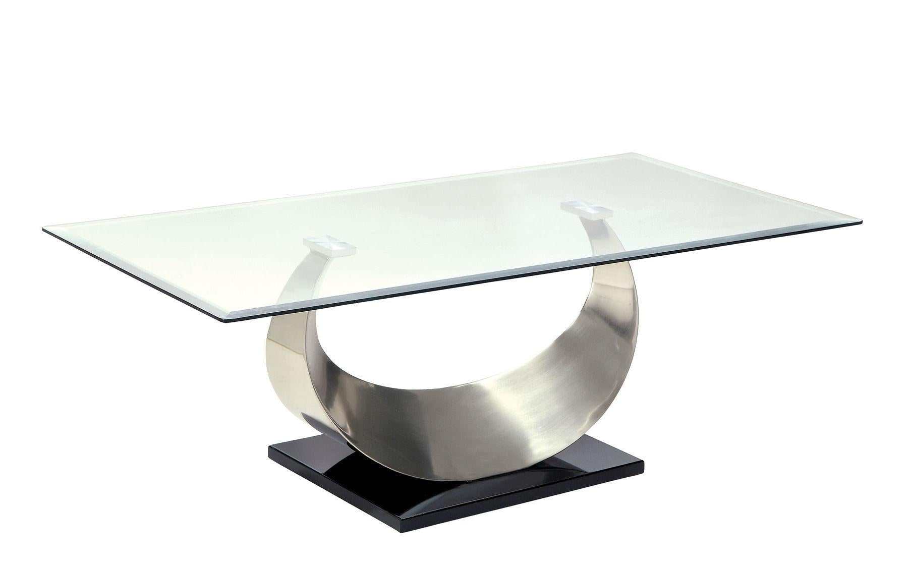 Orla Satin Plated & Black Coffee Table - Ornate Home