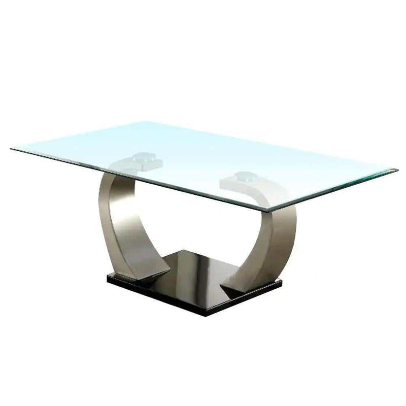 Roxo Satin Plated & Black Coffee Table - Ornate Home
