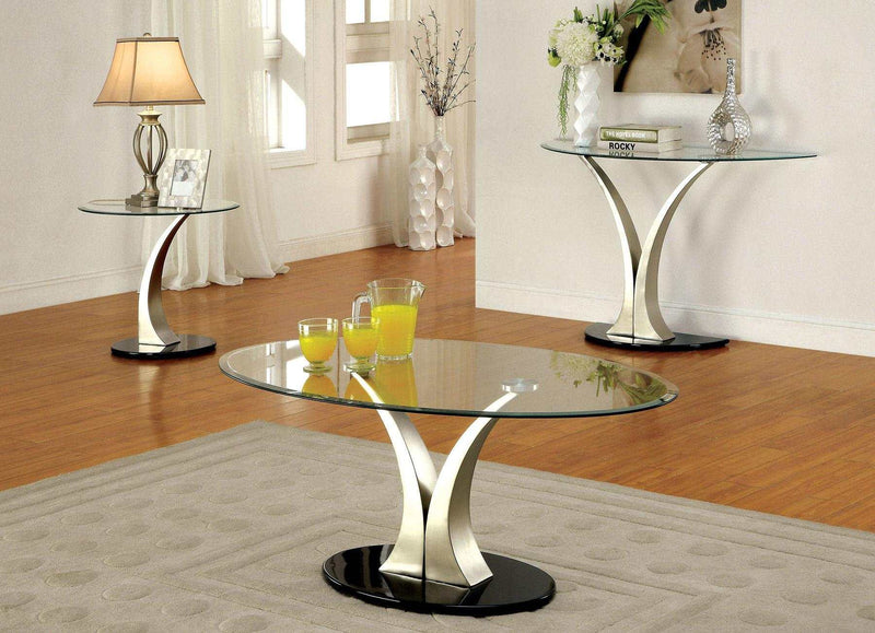 Valo Silver & Black End Table - Ornate Home