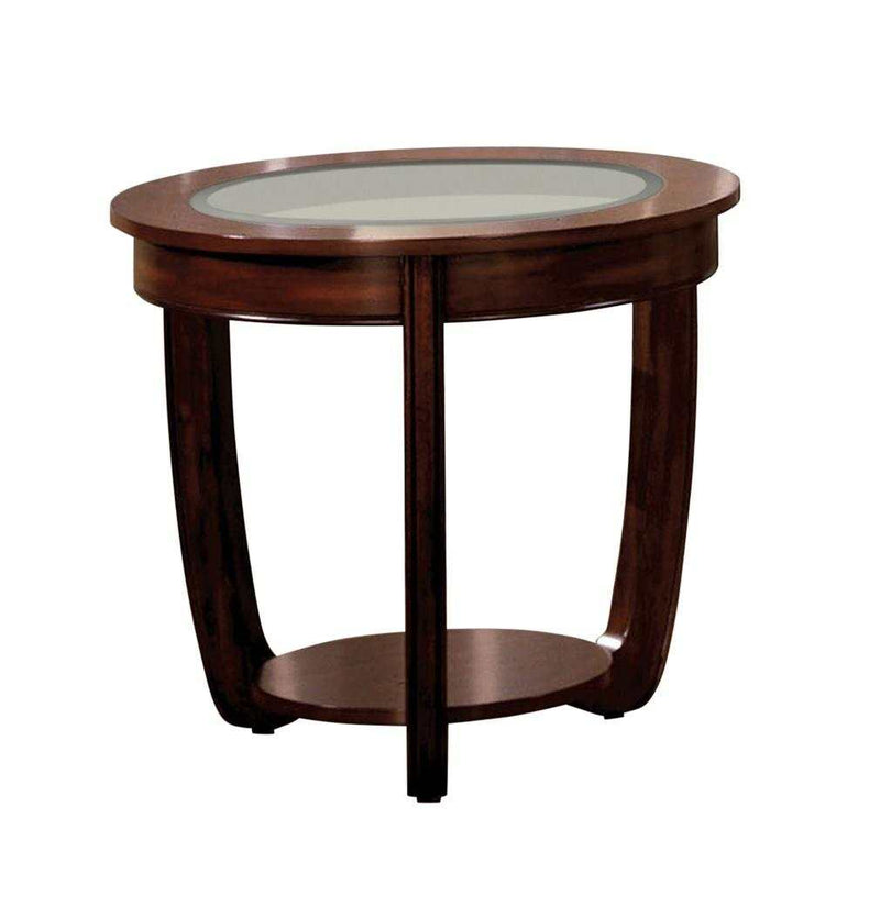 Crystal Falls Dark Cherry End Table - Ornate Home