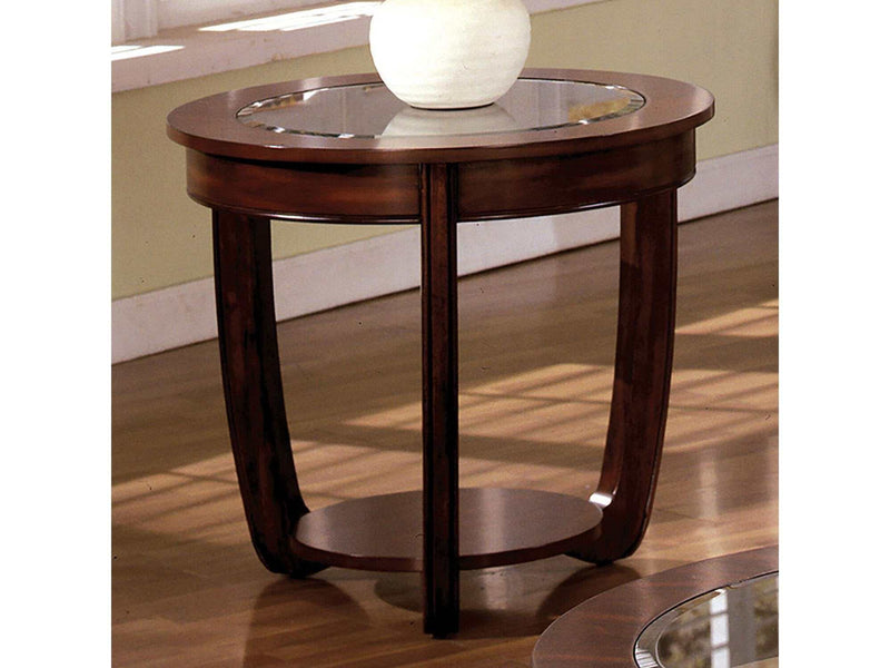 Crystal Falls Dark Cherry End Table - Ornate Home