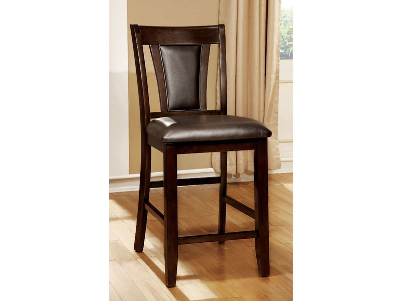 Brent Dark Cherry & Espresso Counter Ht. Chair (Set of 2) - Ornate Home