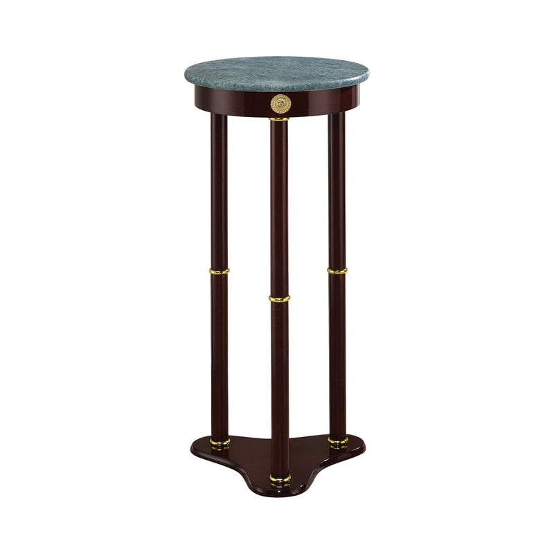 Edie Merlot Round Marble Top Accent Table - Ornate Home