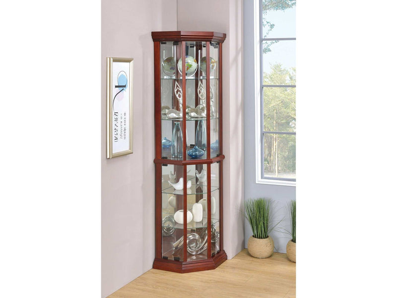 Appledale Medium Brown Corner Curio Cabinet - Ornate Home