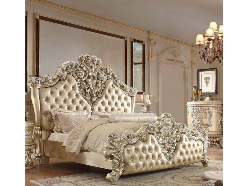 Vatican Gold & Champagne Silver Eastern King Bed - Ornate Home