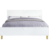 Gaines White High Gloss Queen Bed - Ornate Home