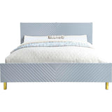 Gaines Gray High Gloss Eastern King Bed - Ornate Home